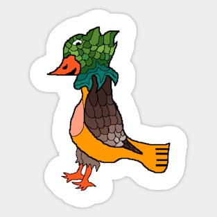 pixel weird lizard head bird Sticker